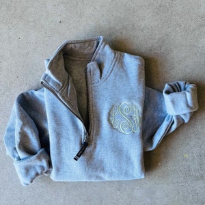 Fuzzy monogrammed shop pullover