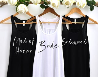 Bridal Tank Top, Bride Shirt, Bachelorette Party Shirts, Bridesmaid Tanks, Wedding Party Shirts, Bride Tank, Maid of Honor, Bride Squad