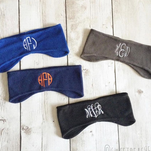 Monogram Fleece Headband, Monogram Headband, Fleece Headband, Monogram Ear Warmers