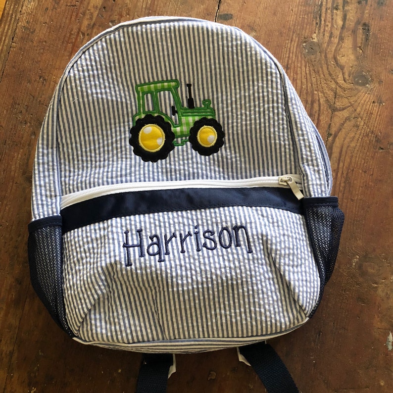 Personalized Tractor Backpack Children's Backpack. Etsy
