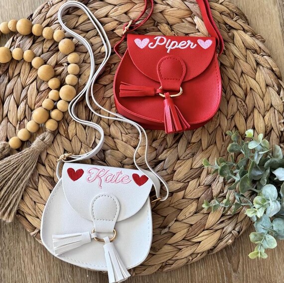 Borsa A Tracolla Bimba OneCocoa Con Iniziale A – Regalo Personalizzato Per Bambine 3-7 Anni (Rosa/Bianco)