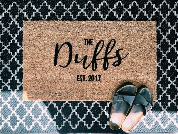 Benutzerdefinierte Namen Fussmatte Letzten Namen Fussmatte Est Etsy