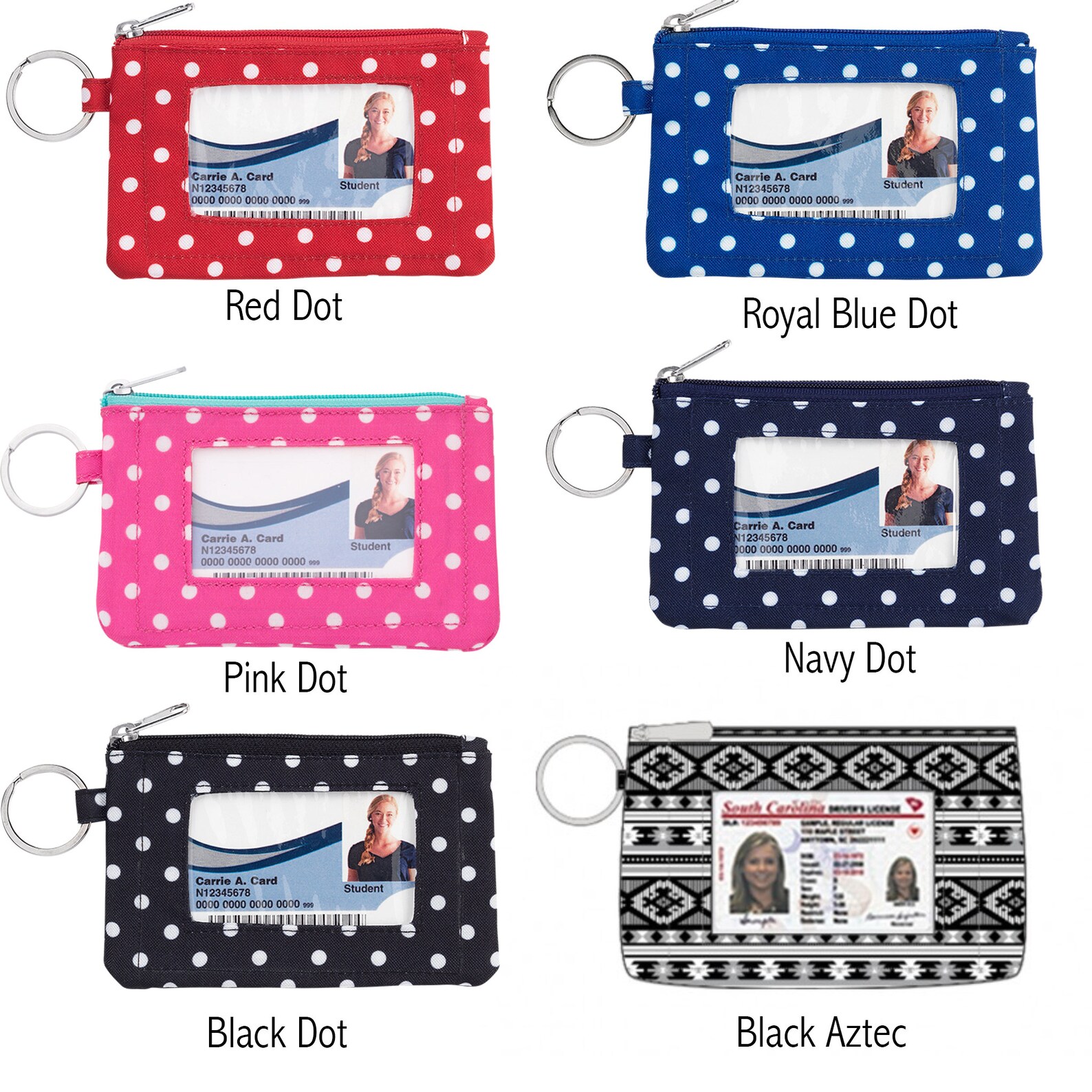 Patterned ID Case Lanyard Coin Purse Photo Id Holder Mini Etsy