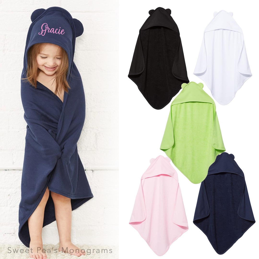 Personalized Hooded Bath Towel, Terry Cloth Hooded Towel, Baby Shower