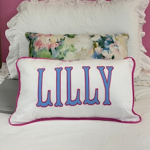 Appliqué Monogram Pillow Cover, Dorm Pillow, Southern Decor, Baby Nursery Name Pillow, Custom Name Pillow