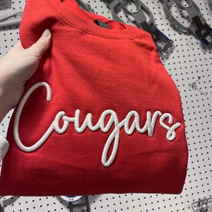 Embroidery 3D Gildan Sweatshirt, High school Mascot Sweatshirt, Gildan Heavy blend Sweatshirt, Football Fan Pullover,