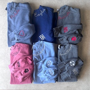 Custom Embroidered Comfort Colors, High school Mascot Embroidered Sweatshirt, Comfort Colors Embroidered Collar, Soccer, Volleyball