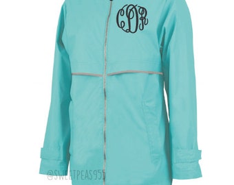 Monogram Raincoat, Monogram Rain Jacket, Charles River Jacket, New Englander Rain Jacket, Personalized Jacket