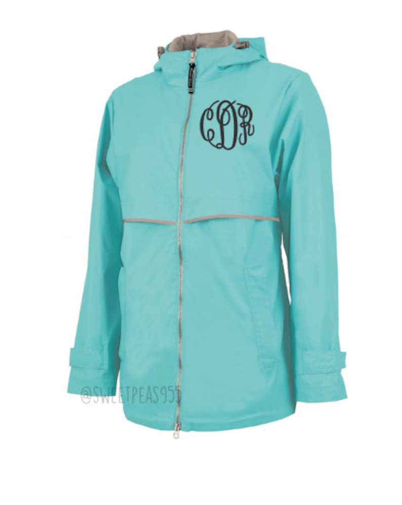 Monogram Raincoat, Monogram Rain Jacket, Charles River Jacket, New Englander Rain Jacket, Personalized Jacket image 1