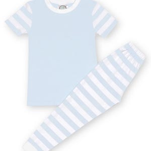 Monogram vårpyjamas, påskpyjamas, matchande pyjamas, familjepyjamas, tulpanblommonogram, kortärmat och byxset bild 7
