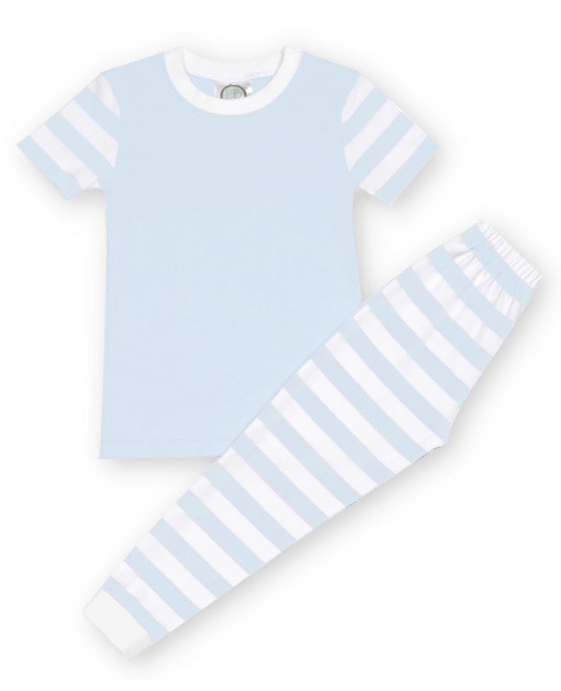 Monogram vårpyjamas, påskpyjamas, matchande pyjamas, familjepyjamas, tulpanblommonogram, kortärmat och byxset bild 7