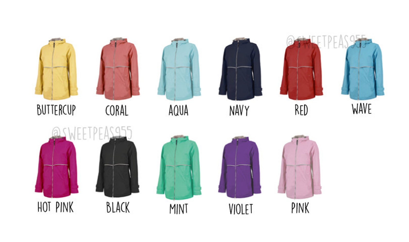 Monogram Raincoat Monogram Rain Jacket Charles River Jacket Etsy