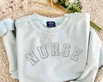Broderad sjukskötersketröja, Varsity Block Broderad sjukskötersketröja, examensgåva, sjuksköterskeskola, sjuksköterskepresent