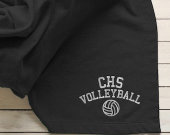 Custom Sports Blanket, Team Graduation Blanket, Embroidered Sherpa Blanket, Fleece Blanket, School Blanket Throw