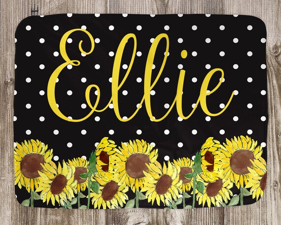 personalized sunflower baby blanket