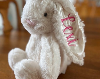 Embroidered Name Easter Bunny, Easter Gift, Easter Basket Filler, Plush Bunny Rabbit
