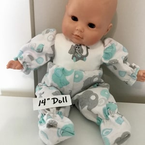12-14 inch Flannel Doll Romper