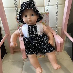 Bitty Baby Music Note Romper and Sun Hat