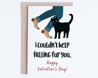 Funny Valentine Printables, Valentine's Day Black Cat Card, Funny Cat Valentine Instant Download, Cheeky Cat Cards, Cat Lovers, Contemporary