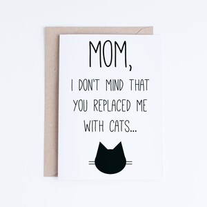 Maman de chat, carte de fête des mères imprimable, carte de fête des mères imprimable, carte numérique drôle de fête des mères de chat, maman de nid vide, carte de fête des mères