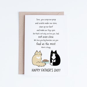 For Pet Lovers, Pet Dad, From the Cats, Printable Father Card, Fathers Day Card, Pet Dad, Father's Day Cards, Fur Baby Dad Instant Download