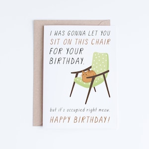 Cartes d'anniversaire drôles de chat Téléchargement instantané, cartes d'anniversaire imprimables pour les amis, pour les amoureux des chats, carte d'anniversaire drôle de chat roux, chat orange