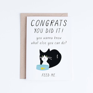 Afstudeerkaart Printables, grappige kat afstudeerkaart, Gefeliciteerd kaart Instant Download, middelbare school, universiteit, college afstuderen