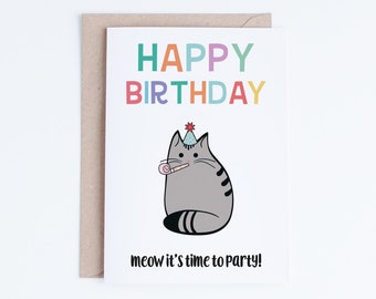 Happy Birthday Gorgeous - Stylish Birthday Card for Friends  – Kitty Meow  HQ