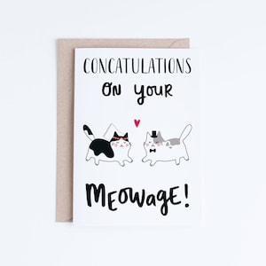 Stampabili di biglietti di nozze, biglietti di matrimonio, biglietti di matrimonio con gatti divertenti, download istantaneo di biglietti di congratulazioni, congratulazioni per il tuo Meowage