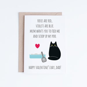 DIY for Him Valentines Card Printable for Dad UK, Funny Cat Valentines Day Card, Valentines Day Cards for Cat Dads, Valentines From the Cat