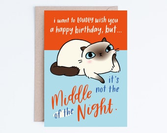 Printable Funny Cat Birthday Cards Instant Download Tuxedo - Etsy