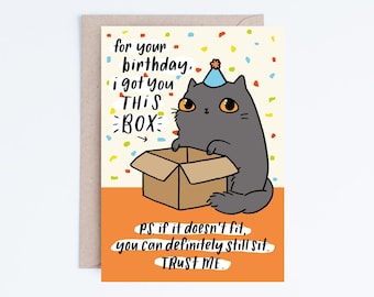 Funny Cat Birthday Cards Instant Download, Printable Cards, Grey Cat, Blue British Shorthair Cat, From the Cat Cards, For Him, For Her