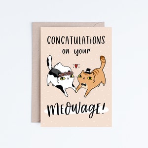 Tarjetas de boda divertidas Descarga instantánea, Tarjetas imprimibles, Felicitaciones, Matrimonio, Ilustración de gatos, Amantes de los gatos, Gato esmoquin, Gato atigrado jengibre