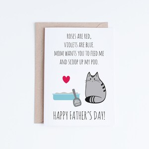 Carte de père imprimable, carte de fête des pères, papa animal de compagnie, cartes de fête des pères du chat, chat fête des pères, fourrure bébé papa Téléchargement instantané, tigré