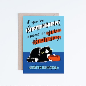 Cartes d'anniversaire imprimables drôles de chat, téléchargement immédiat, chat de smoking, chat noir et blanc, des cartes d'anniversaire de chat, pour lui, pour elle, impertinent