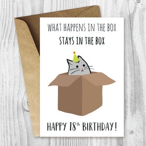 18th Birthday Printable Cards, Funny 18th Birthday Cards, Funny Cat Birthday Card, Printable Cat Cards, Instant Download, 18 Birthday