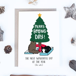 Cartes de Noël imprimables, carte de chat du lendemain de Noël, téléchargements instantanés de cartes de Noël drôles, cartes pour les amoureux des chats, Royaume-Uni, Australie, Canada