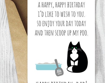 Printable Funny Birthday Cards Black And White Cat Cards Cat