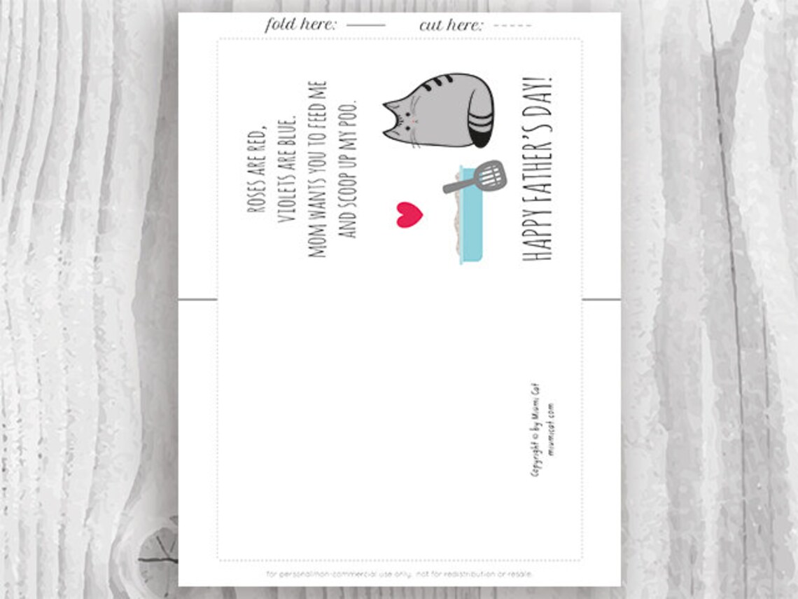Printable Father Card Fathers Day Card Pet Dad Father's - Etsy
