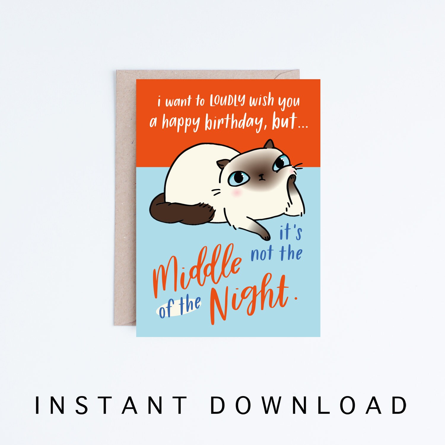 Printable Funny Cat Birthday Cards Instant Download Ragdoll - Etsy