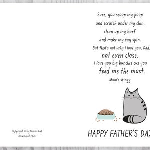 For Pet Lovers, Pet Dad, Printable Father Card, Fathers Day Card, Pet Dad, Father's Day Cards from the Cat, Fur Baby Dad Instant Download image 3