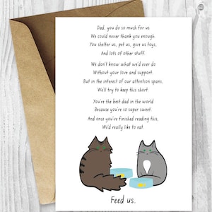 Impression drôle de carte de fête des pères, carte de fête des pères de chat Téléchargement instantané, cartes imprimables de fête des pères des chats, fête des pères des chats