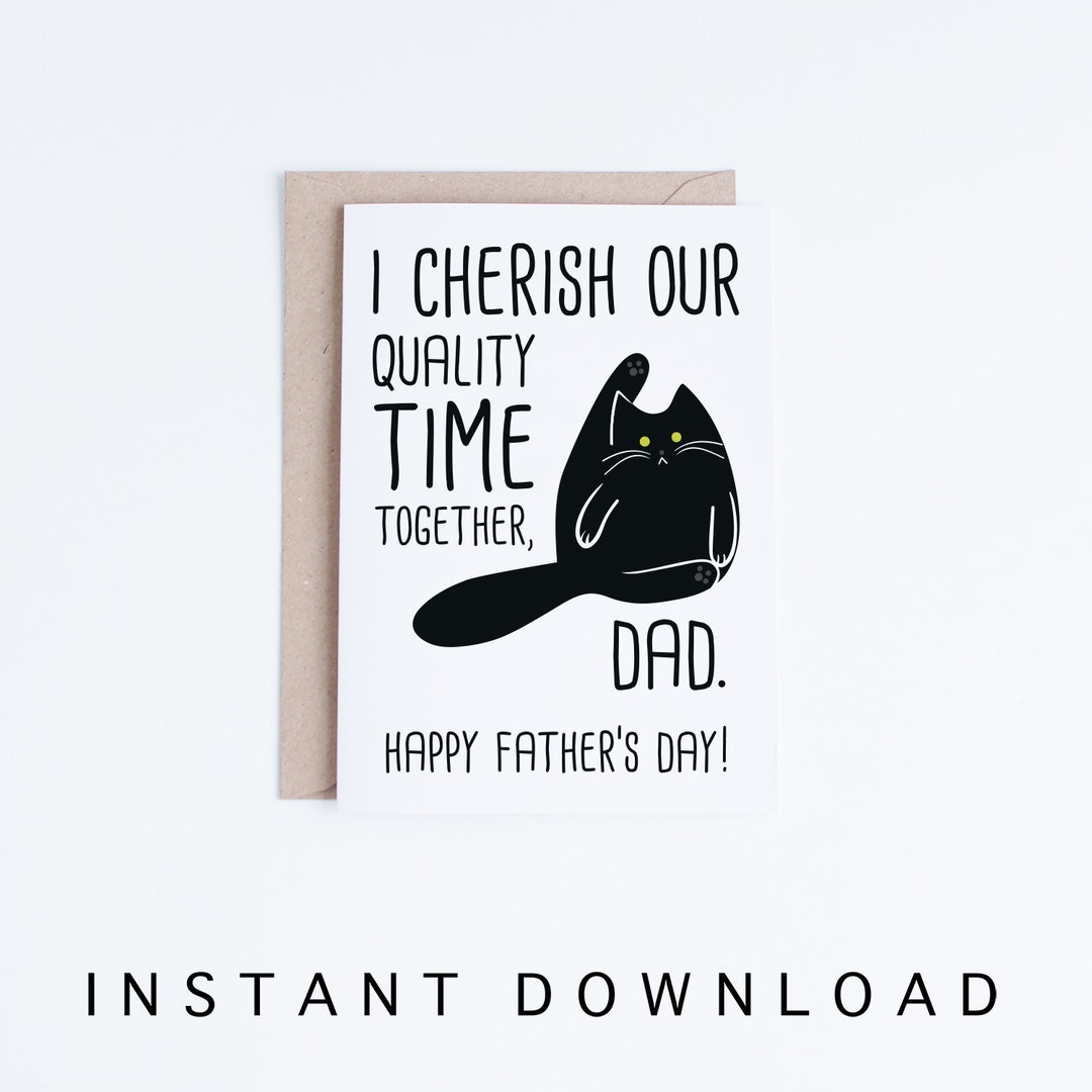 Funny Fathers Day Card Print Instant Download, Printable Father's Day ...
