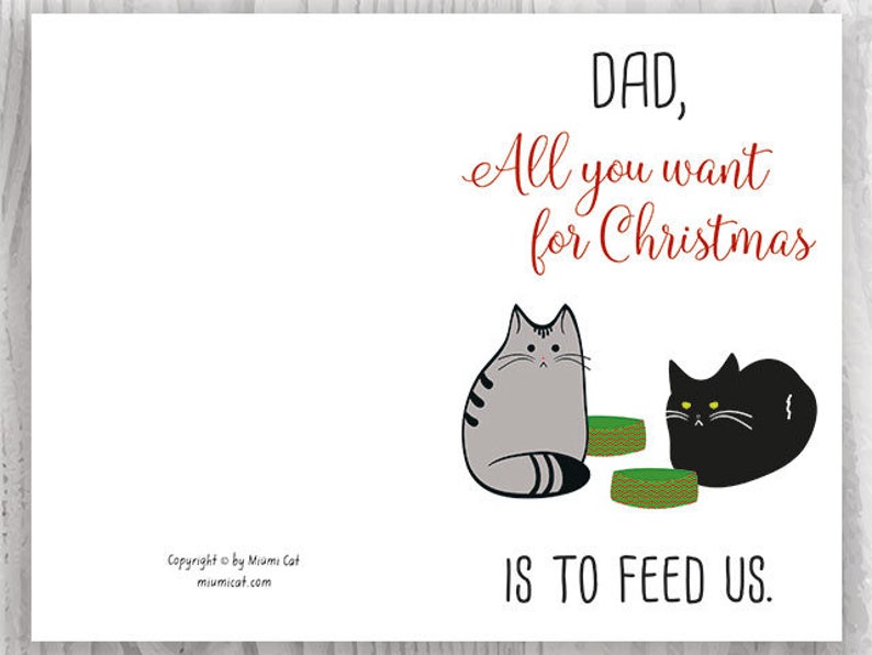 Printable Christmas Cards for Him for Husband Boyfriend Cat - Etsy