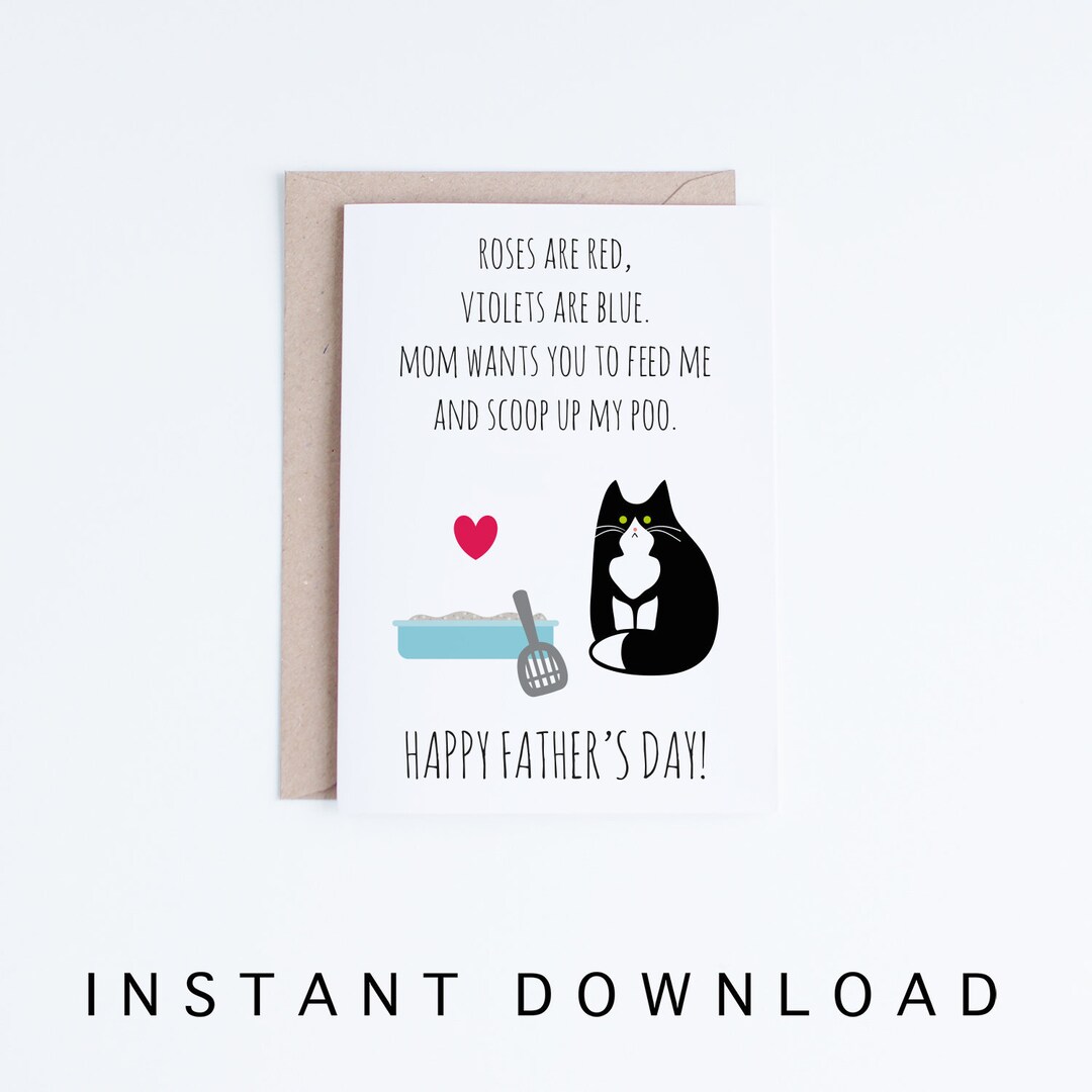 Printable Father Card, Fathers Day Card, Pet Dad, Father's Day Cards ...