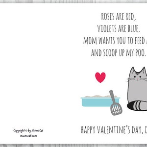 printable valentines day card, Valentine Card Him Printable for Dad, Funny Cat Valentines Day Card, Valentine Cards for Cat Dads image 3