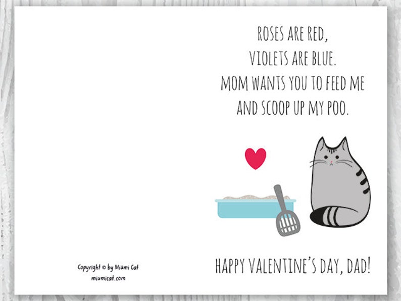 printable valentines day card, Valentine Card Him Printable for Dad, Funny Cat Valentines Day Card, Valentine Cards for Cat Dads image 3