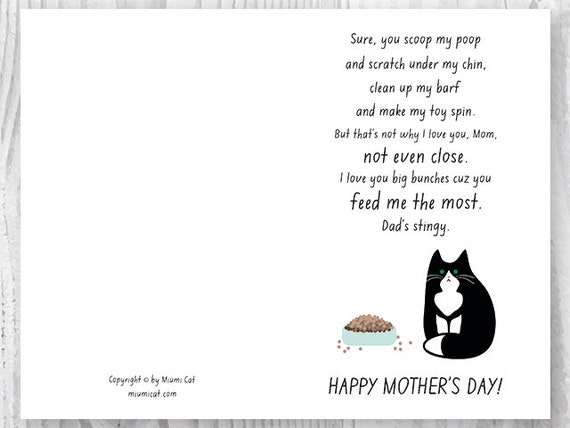 Printable Mothers Day Card Funny Mothers Day Card Tuxedo Cat - Etsy Printable Mothers Day Card Funny Mothers Day Card Tuxedo Cat - Etsy
