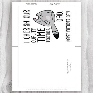 Funny Fathers Day Card Print Instant Download, Printable Father's Day ...