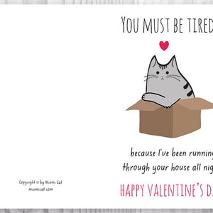 DIY Valentine Card, Printable Funny Valentine Cards, Funny Cat ...